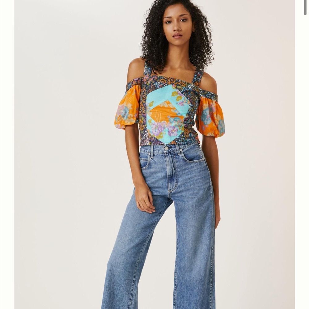 ✨ Anthropologie Patchwork Cropped Tank Sz L
